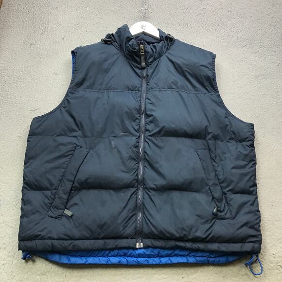 American Eagle Outfitters Nylon Goose Down Quilted Puffer Vest Jacket Men L Navy - Picture 1 of 11